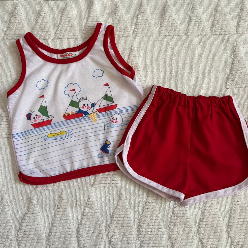 Vintage VTG 70s Baby Health-tex Set